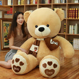 High Quality 80/100CM 4 Colors Teddy Bear With Scarf Stuffed Animals Bear Plush Toys Teddy Bear Doll Lovers Birthday Baby Gift