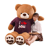 80cm/100cm Big Teddy Bear Plush Toys Stuffed Animals Plush Bear dressed  in clothes Lovers Toys Valentine Gifts Kids Girls Toy