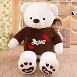 80cm/100cm Big Teddy Bear Plush Toys Stuffed Animals Plush Bear dressed  in clothes Lovers Toys Valentine Gifts Kids Girls Toy