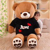 80cm/100cm Big Teddy Bear Plush Toys Stuffed Animals Plush Bear dressed  in clothes Lovers Toys Valentine Gifts Kids Girls Toy