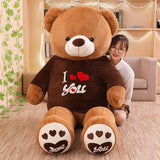 80cm/100cm Big Teddy Bear Plush Toys Stuffed Animals Plush Bear dressed  in clothes Lovers Toys Valentine Gifts Kids Girls Toy