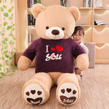 80cm/100cm Big Teddy Bear Plush Toys Stuffed Animals Plush Bear dressed  in clothes Lovers Toys Valentine Gifts Kids Girls Toy