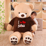 80cm/100cm Big Teddy Bear Plush Toys Stuffed Animals Plush Bear dressed  in clothes Lovers Toys Valentine Gifts Kids Girls Toy